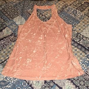 Pink Crushed Velvet Tank Top